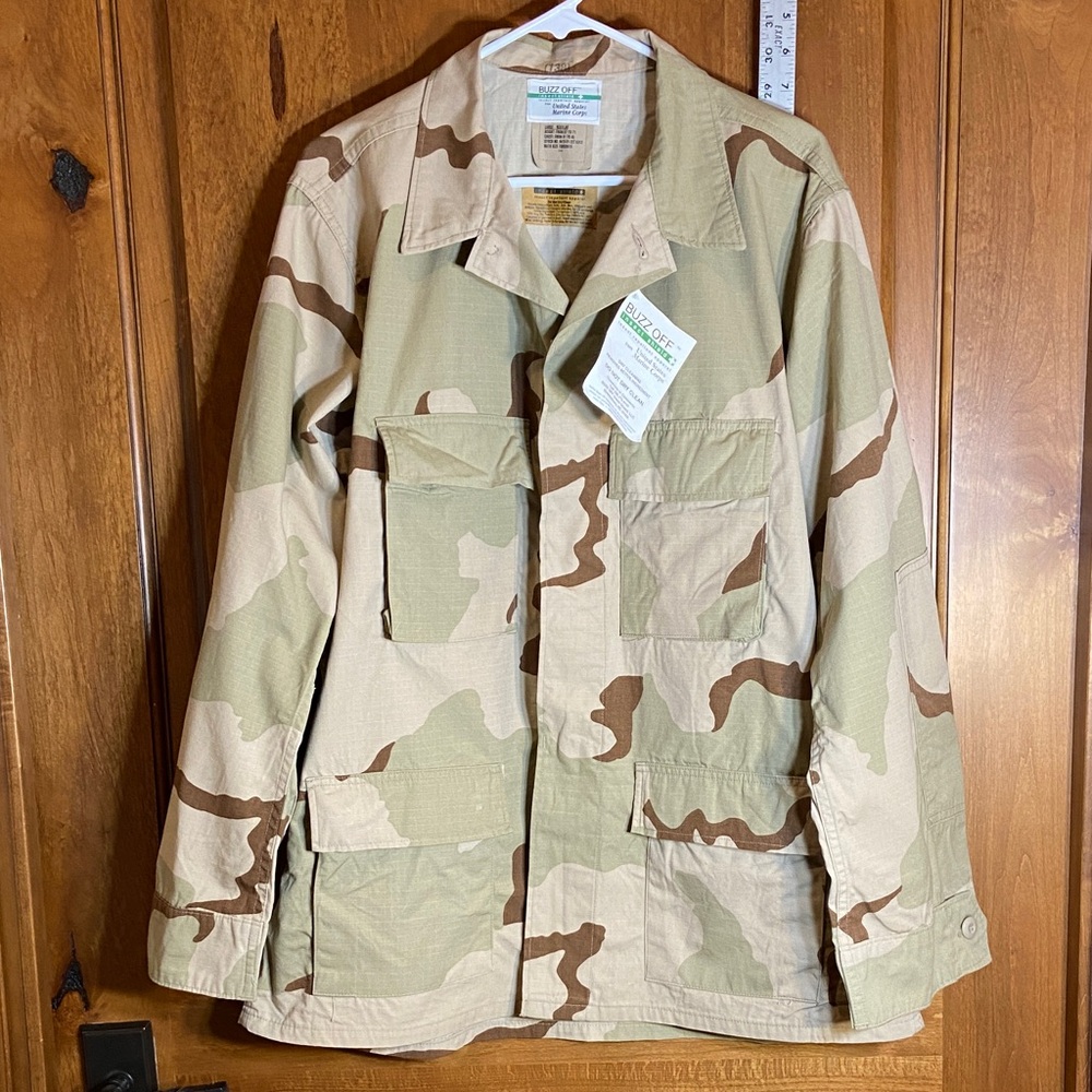 Camouflage Military Field Jacket, Buzz Off Insect Repellant Apparel, Unisex, New